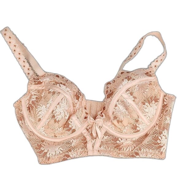lou Other - French LOU Vintage Bra Lingerie Delicate Lace Bow Size 36B Underwire